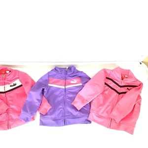 Girl's Pink/ Purple Puma Sport Lifestyle Track Suit Kids Jackets 3x